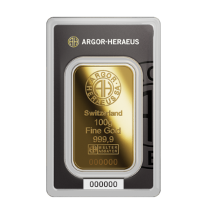 Lingot d'or 100 g Argor-Heraeus 999,9‰