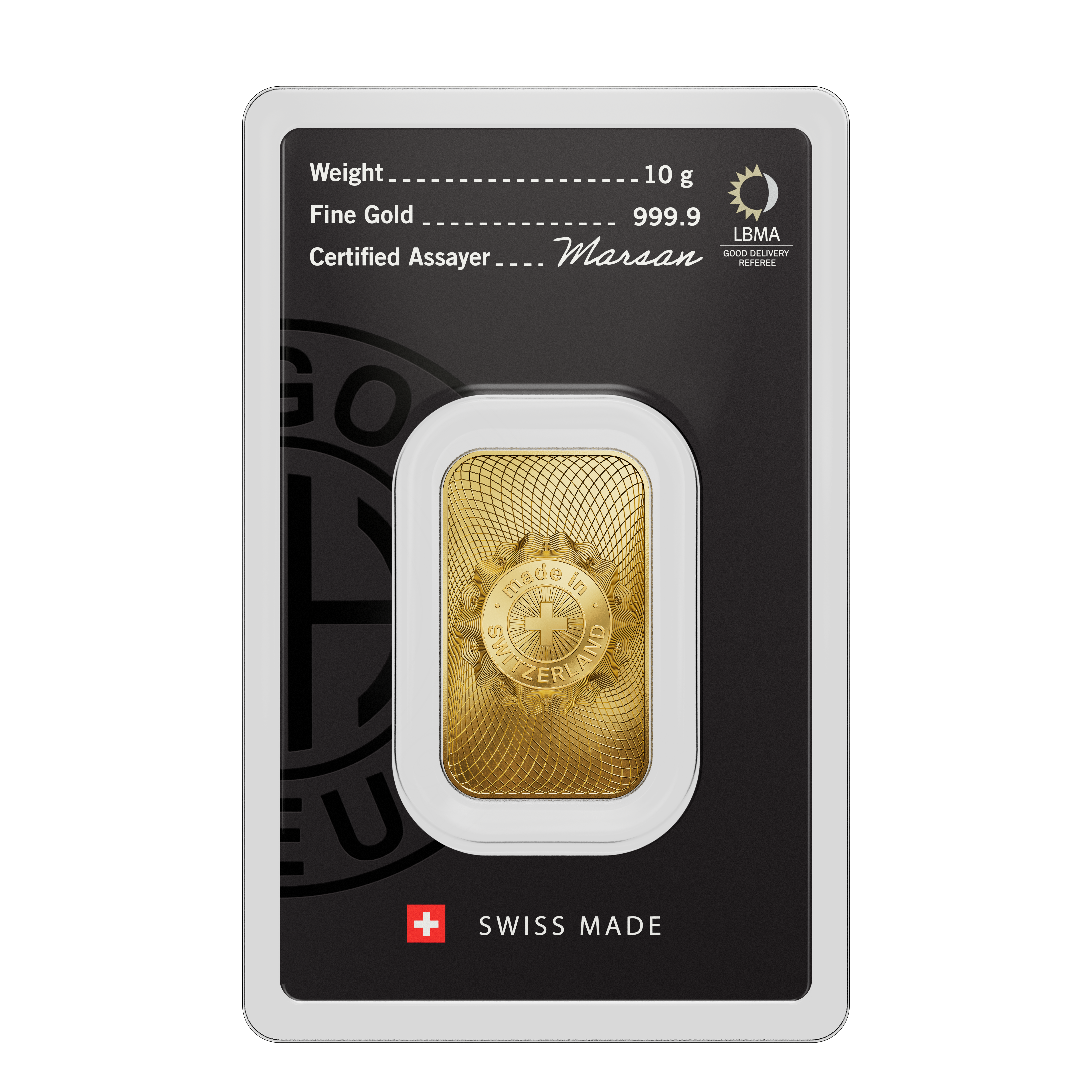 GOLD_Packaging_10g_Back Lingot d'or 10 g Argor-Heraeus 999,9‰