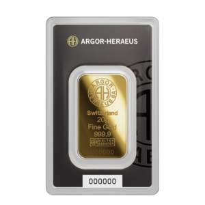 Lingot d'or 20 g Argor-Heraeus 999,9‰
