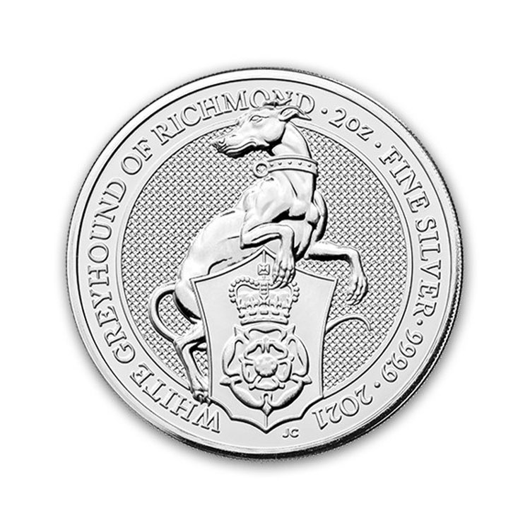 2021 Great Britain-2-oz-silver-queens-beasts-the-white-greyhound_217700_slab