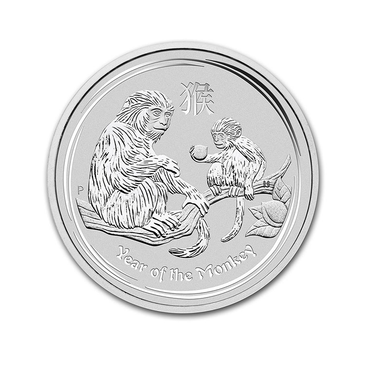 2016_PerthMint_Silver_Monkey_10oz_reverse 2016 10 oz Silver Australian Lunar Monkey Coins