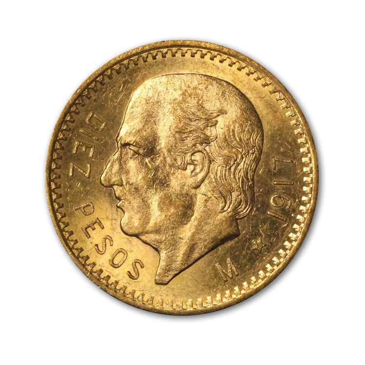 10_pesos_gold_mexican_obv 10 Pesos Or - Miguel Hidalgo