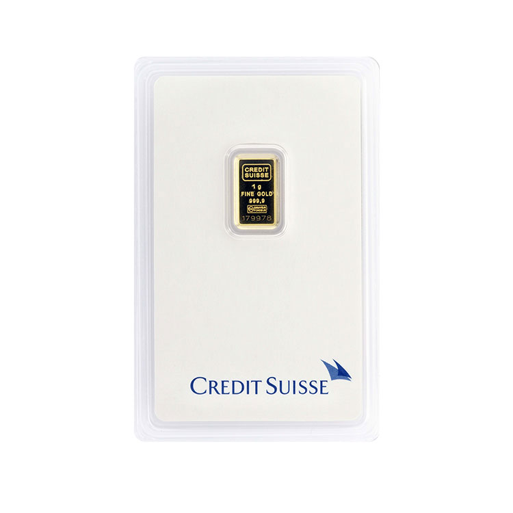 Lingot or 1g Crédit Suisse obv Lingot or 1g Crédit Suisse