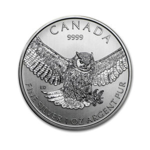 2015 RCM 1 oz Silver Birds of Prey Series Great Horned Owl