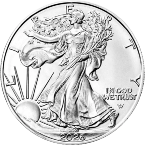 Pièce d'investissement en argent 1 once American Eagle datant de 2026