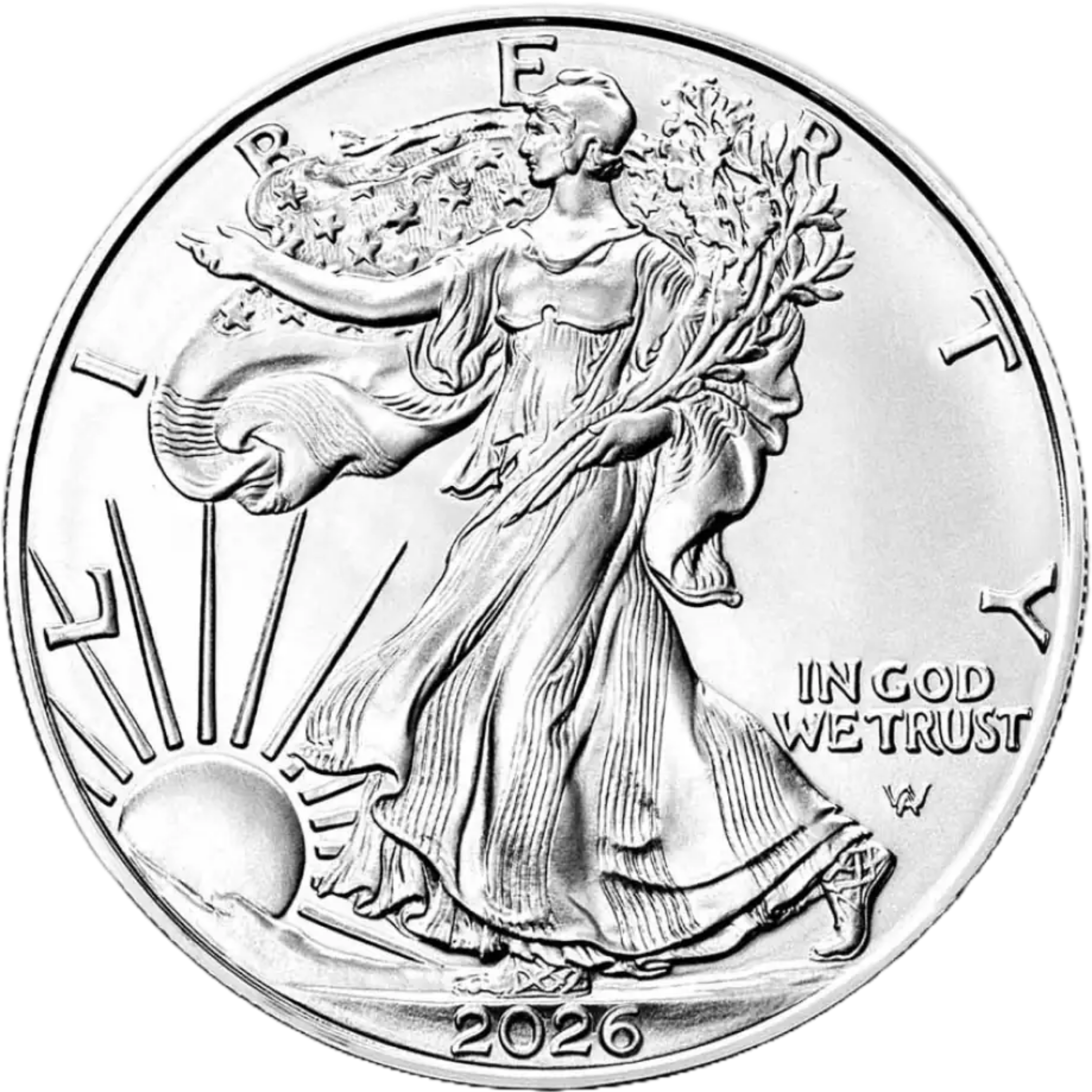 1 oz American Eagle _ Argent _ 2026 Pièce d'investissement en argent 1 once American Eagle datant de 2026