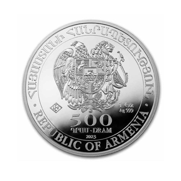 2023 Armenia 1 oz Silver 500 Drams Noah’s Ark BU