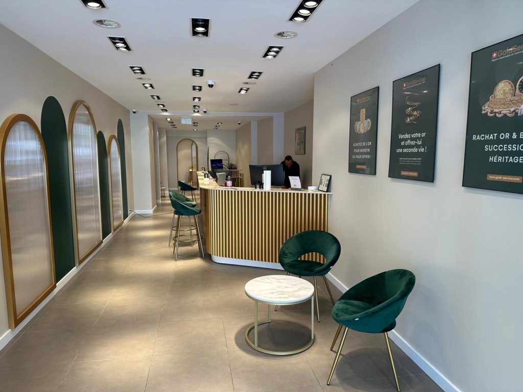 Photo prise à l'intérieur de la nouvelle agence de négoce de Métaux Précieux, Gold Service Lausanne.